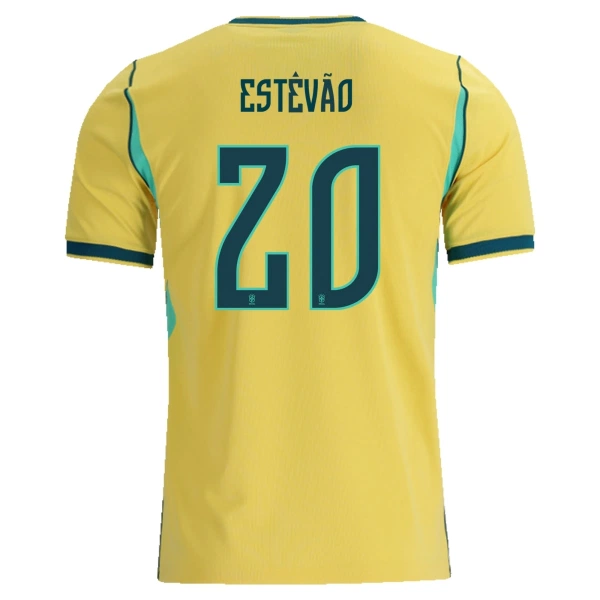 Brazilië Estevao 20 Shirt Heren Thuis WK 2026 Brazilië Estevao 20 Shirt Heren Thuis WK 2026