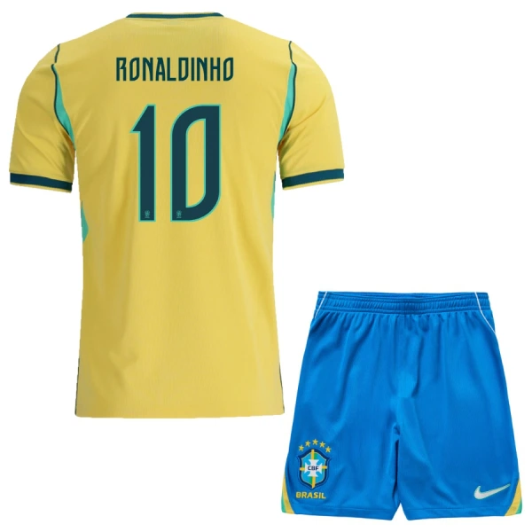 Brazilië Ronaldinho 10 Tenue Kind Thuis WK 2026