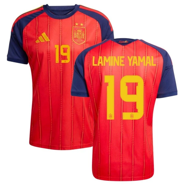 Spanje 2 Stars Lamine Yamal 19 Shirt Heren Thuis WK 2026 Spanje 2 Stars Lamine Yamal 19 Shirt Heren Thuis WK 2026