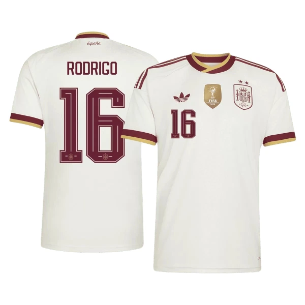 Spanje 2 Stars Rodrigo 16 Shirt Heren Uit WK 2026 Spanje 2 Stars Rodrigo 16 Shirt Heren Uit WK 2026