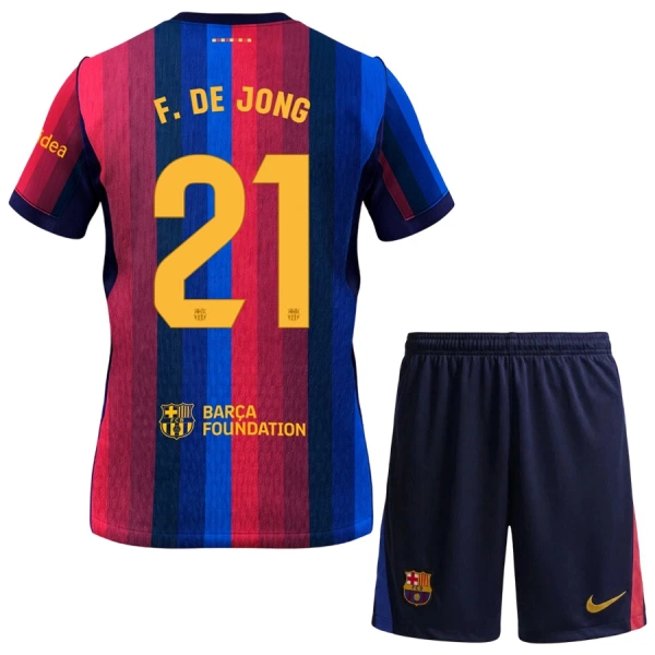 FC Barcelona Frenkie de Jong 21 Tenue Kind Thuis 2026/27 FC Barcelona Frenkie de Jong 21 Tenue Kind Thuis 2026/27