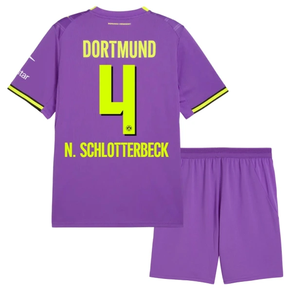 Borussia Dortmund N. Schlotterbeck 4 Tenue Kind Derde 2026/27 Borussia Dortmund N. Schlotterbeck 4 Tenue Kind Derde 2026/27