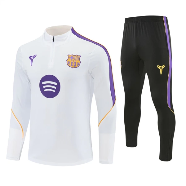 Barcelona Trainingssweaterset Heren 2026/27 Kwartrits Witte Barcelona Trainingssweaterset Heren 2026/27 Kwartrits Witte