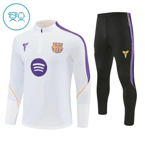 Barcelona Trainingssweaterset Kind 2026/27 Kwartrits Witte Barcelona Trainingssweaterset Kind 2026/27 Kwartrits Witte