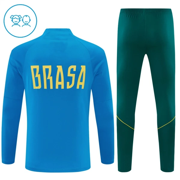 Brazilië Trainingssweaterset Kind 2026/27 Kwartrits Blauwe