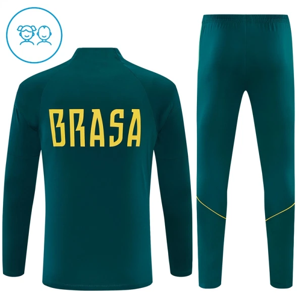 Brazilië Trainingssweaterset Kind 2026/27 Kwartrits Groene
