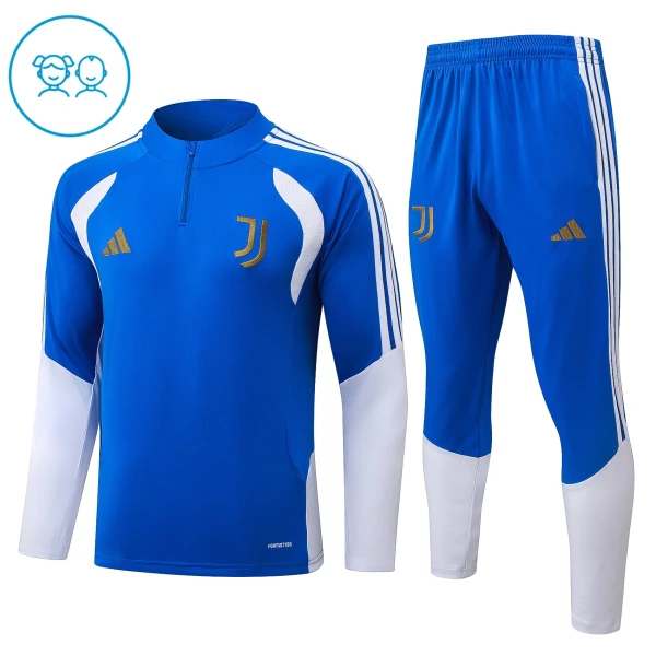 Juventus Trainingssweaterset Kind 2026/27 Kwartrits Blauwe Juventus Trainingssweaterset Kind 2026/27 Kwartrits Blauwe