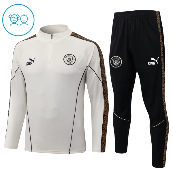 Manchester City Trainingssweaterset Kind 2026/27 Kwartrits Grijze Manchester City Trainingssweaterset Kind 2026/27 Kwartrits Grijze