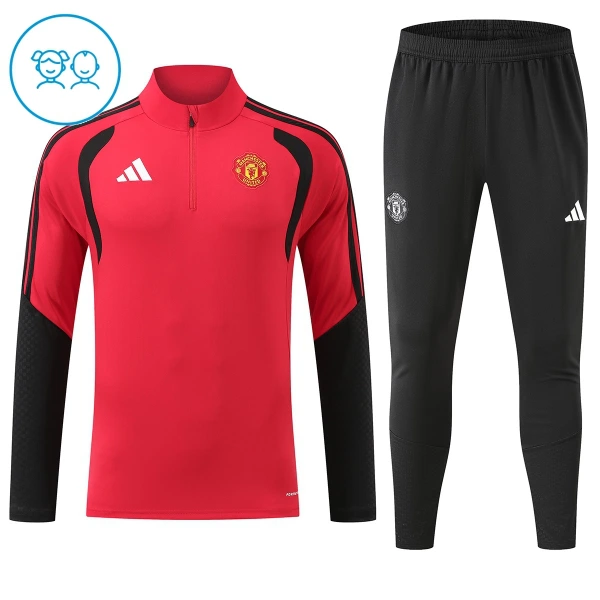 Manchester United Trainingssweaterset Kind 2026/27 Kwartrits Rode Manchester United Trainingssweaterset Kind 2026/27 Kwartrits Rode