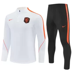 Nederland Trainingssweaterset Heren 2026/27 Kwartrits Witte Nederland Trainingssweaterset Heren 2026/27 Kwartrits Witte