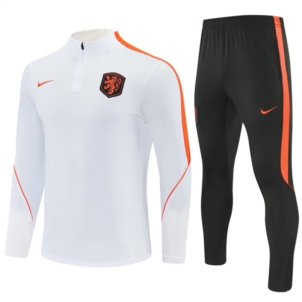 Nederland Trainingssweaterset Heren 2026/27 Kwartrits Witte Nederland Trainingssweaterset Heren 2026/27 Kwartrits Witte