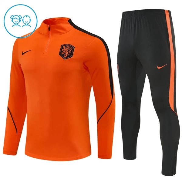 Nederland Trainingssweaterset Kind 2026/27 Kwartrits Oranje Nederland Trainingssweaterset Kind 2026/27 Kwartrits Oranje