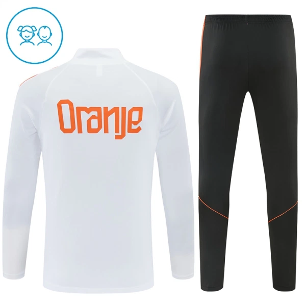 Nederland Trainingssweaterset Kind 2026/27 Kwartrits Witte