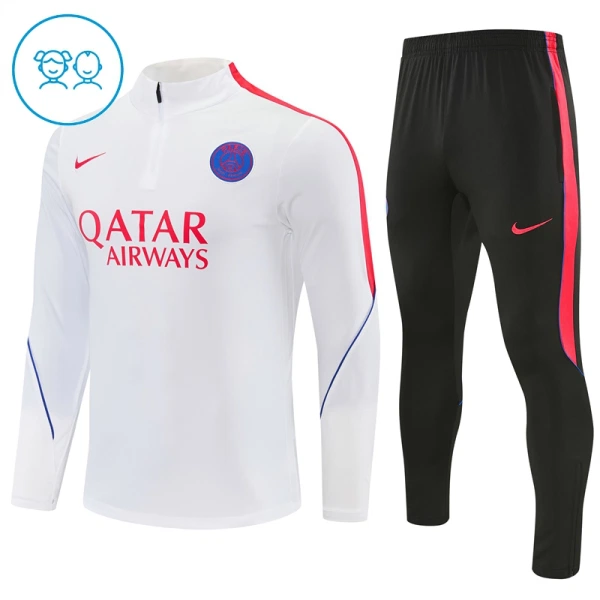 Paris Saint-Germain Trainingssweaterset Kind 2026/27 Kwartrits Witte Paris Saint-Germain Trainingssweaterset Kind 2026/27 Kwartrits Witte