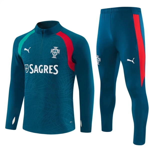 Portugal Trainingssweaterset Heren 2026/27 Kwartrits Blauwe Portugal Trainingssweaterset Heren 2026/27 Kwartrits Blauwe
