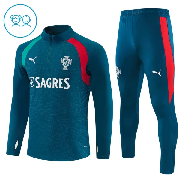Portugal Trainingssweaterset Kind 2026/27 Kwartrits Blauwe