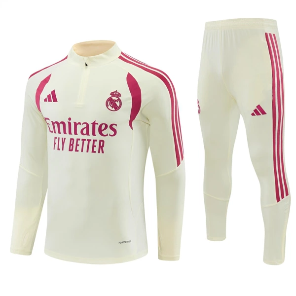 Real Madrid Trainingssweaterset Heren 2026/27 Kwartrits Witte Real Madrid Trainingssweaterset Heren 2026/27 Kwartrits Witte