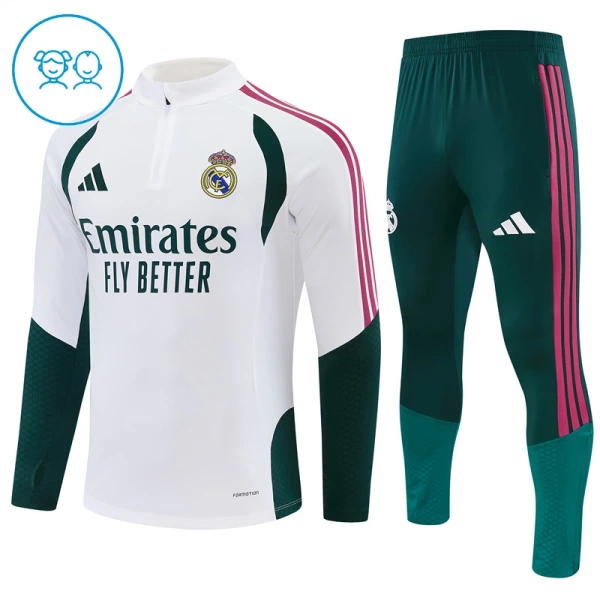 Real Madrid Trainingssweaterset Kind 2026/27 Kwartrits Witte Real Madrid Trainingssweaterset Kind 2026/27 Kwartrits Witte