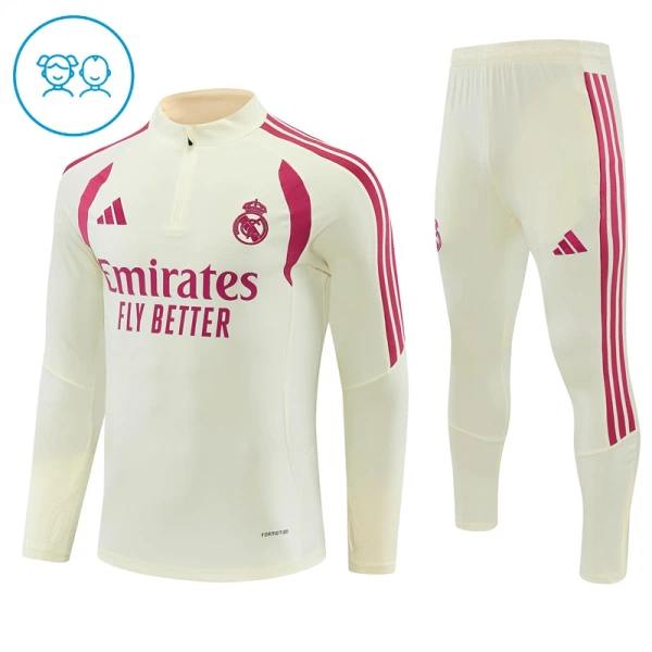 Real Madrid Trainingssweaterset Kind 2026/27 Kwartrits Witte