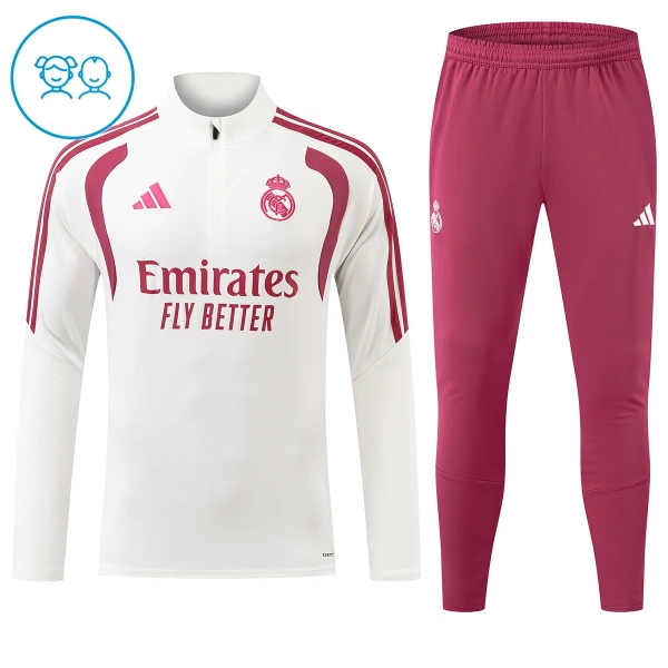 Real Madrid Trainingssweaterset Kind 2026/27 Kwartrits Witte