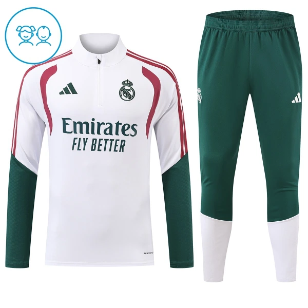 Real Madrid Trainingssweaterset Kind 2026/27 Kwartrits Witte Real Madrid Trainingssweaterset Kind 2026/27 Kwartrits Witte
