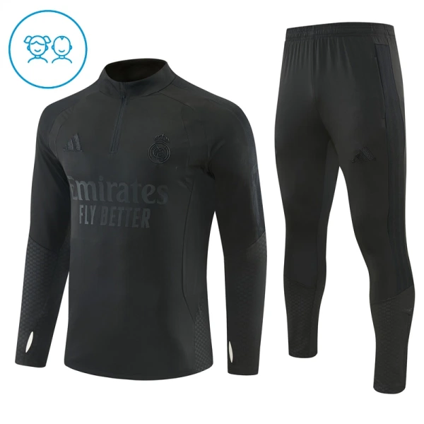 Real Madrid Trainingssweaterset Kind 2026/27 Kwartrits Zwarte Real Madrid Trainingssweaterset Kind 2026/27 Kwartrits Zwarte