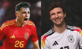 De trui wappert in de wind om de grote opening van de Europa Cup 2024 te verwelkomen