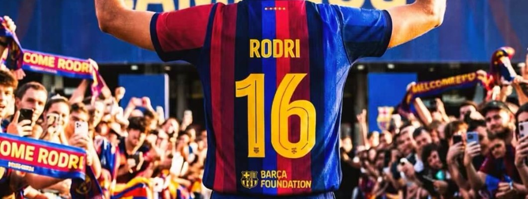 Rodri heeft zijn Manchester City-shirt uitgetrokken en het nummer 16-shirt van Barcelona ontvangen. Rodri heeft zijn Manchester City-shirt uitgetrokken en het nummer 16-shirt van Barcelona ontvangen.